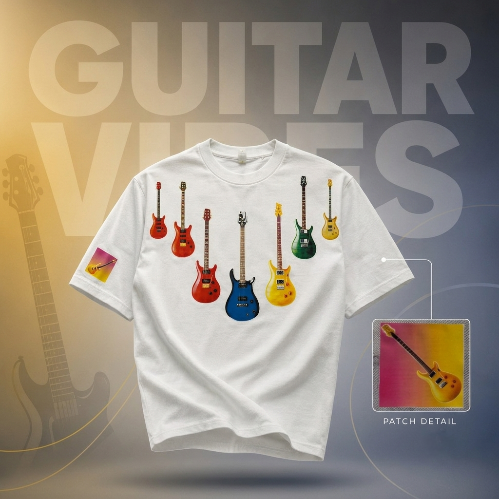 Guitar Vibes Cotton T-Shirt – Unisex | Soft & Comfortable Casual Wear
